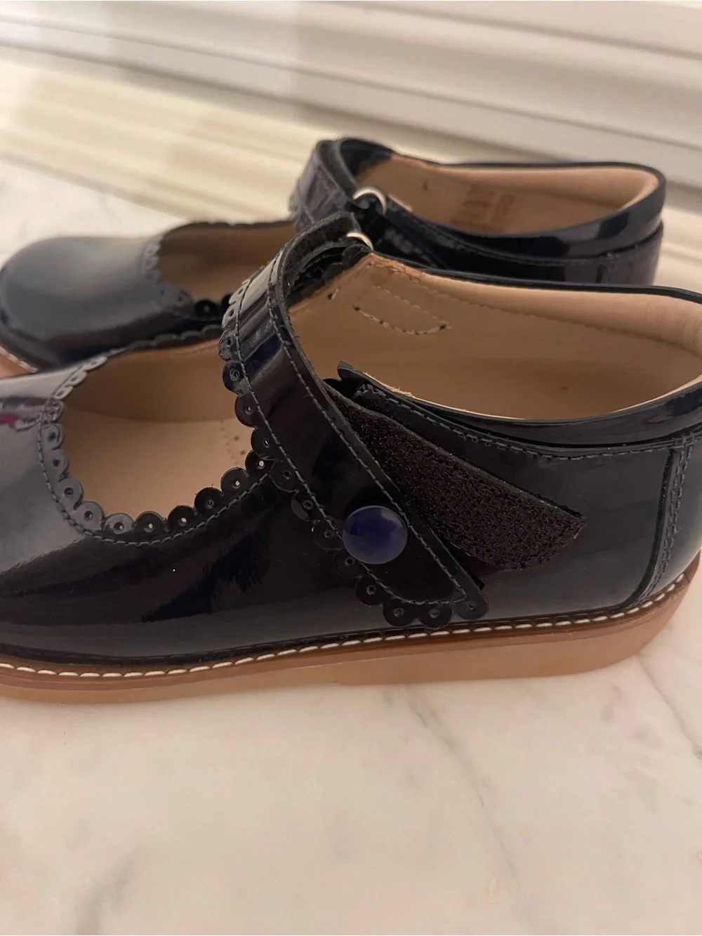 Girls Navy Patent Mary Jane Kids Shoes